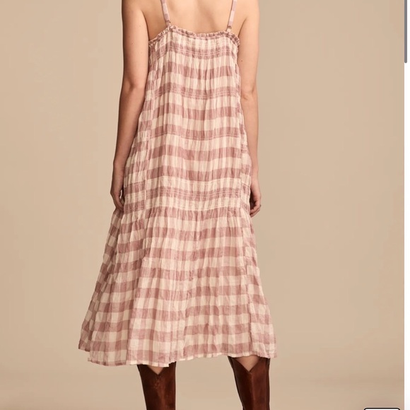 Lucky Brand Pink Gingham Midi Dress - Picture 2 of 2